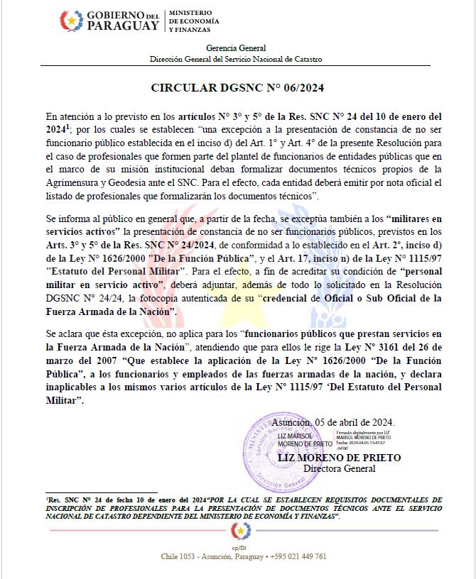 Novedad - Dirección General del Servicio Nacional de Catastro
