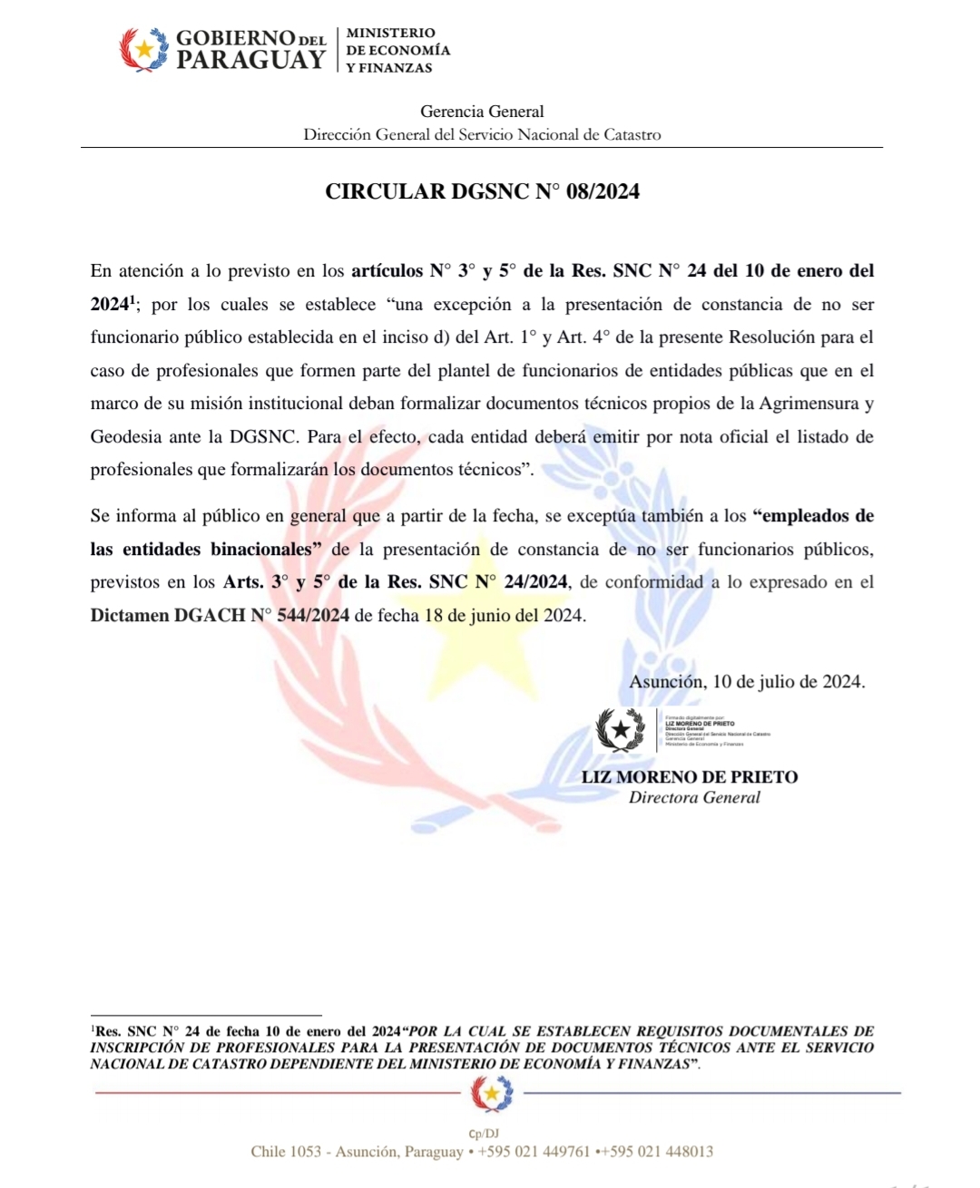 Novedad - Dirección General del Servicio Nacional de Catastro
